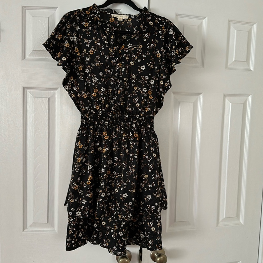 Floral Black Dress